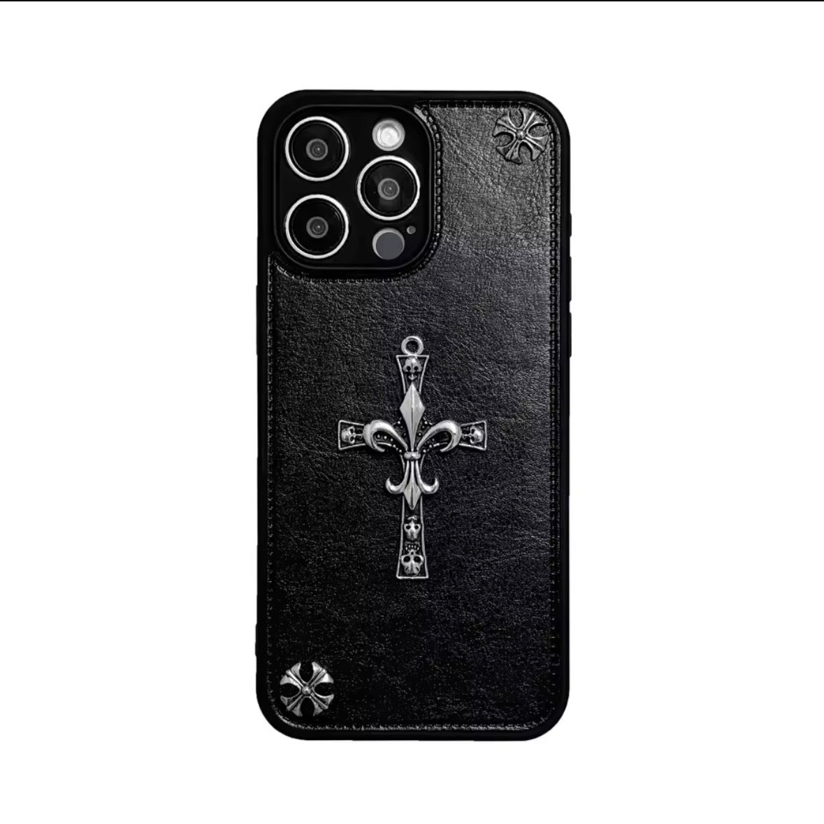 Chrome heart cross iPhone Case