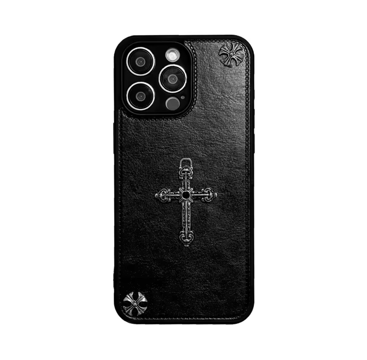 Chrome heart cross iPhone Case